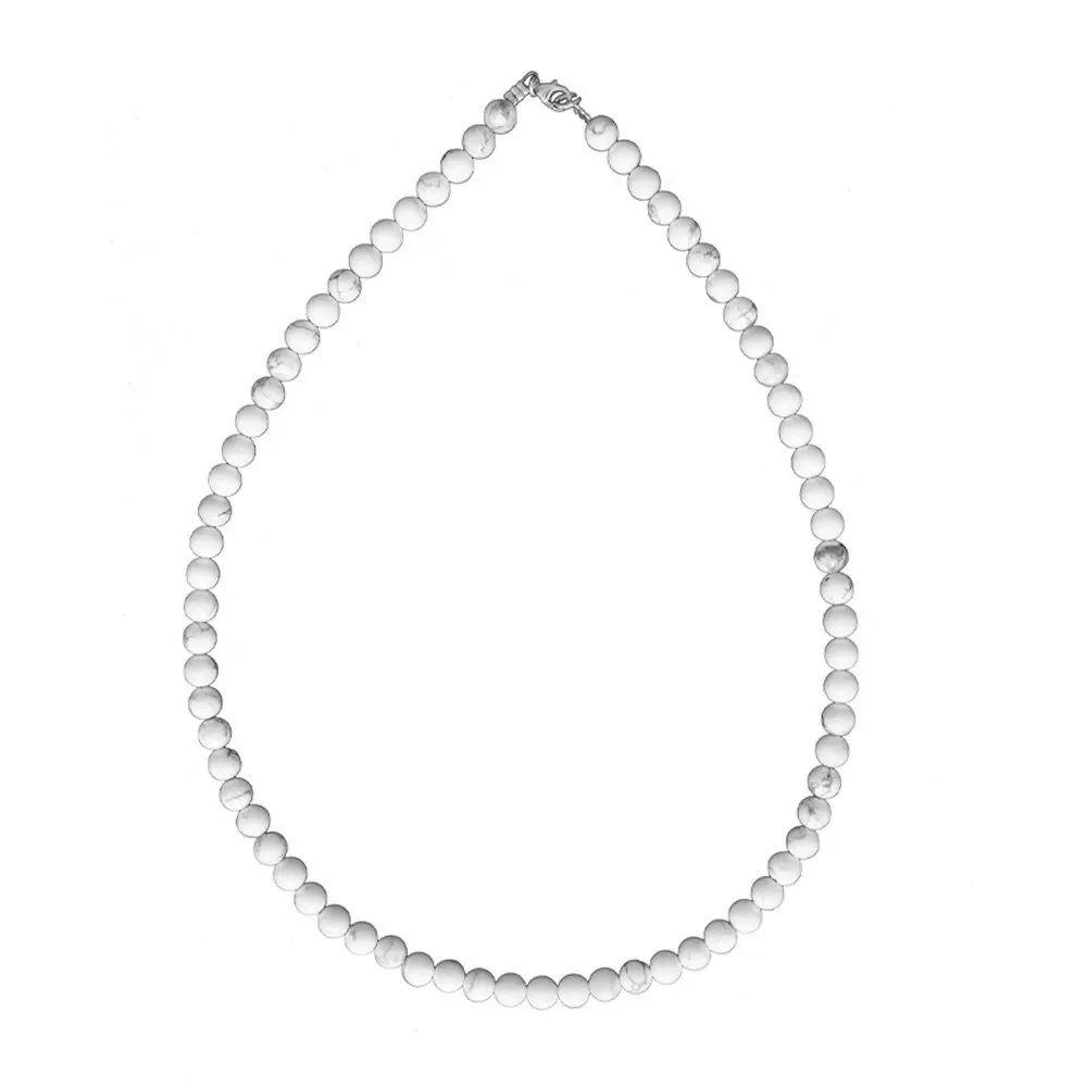 collar howlita piedras bolas 6mm