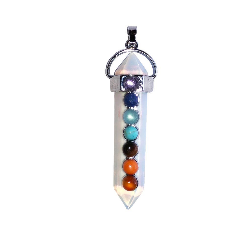 Colgante 7 Chakras Ópalo sintético - Punta larga