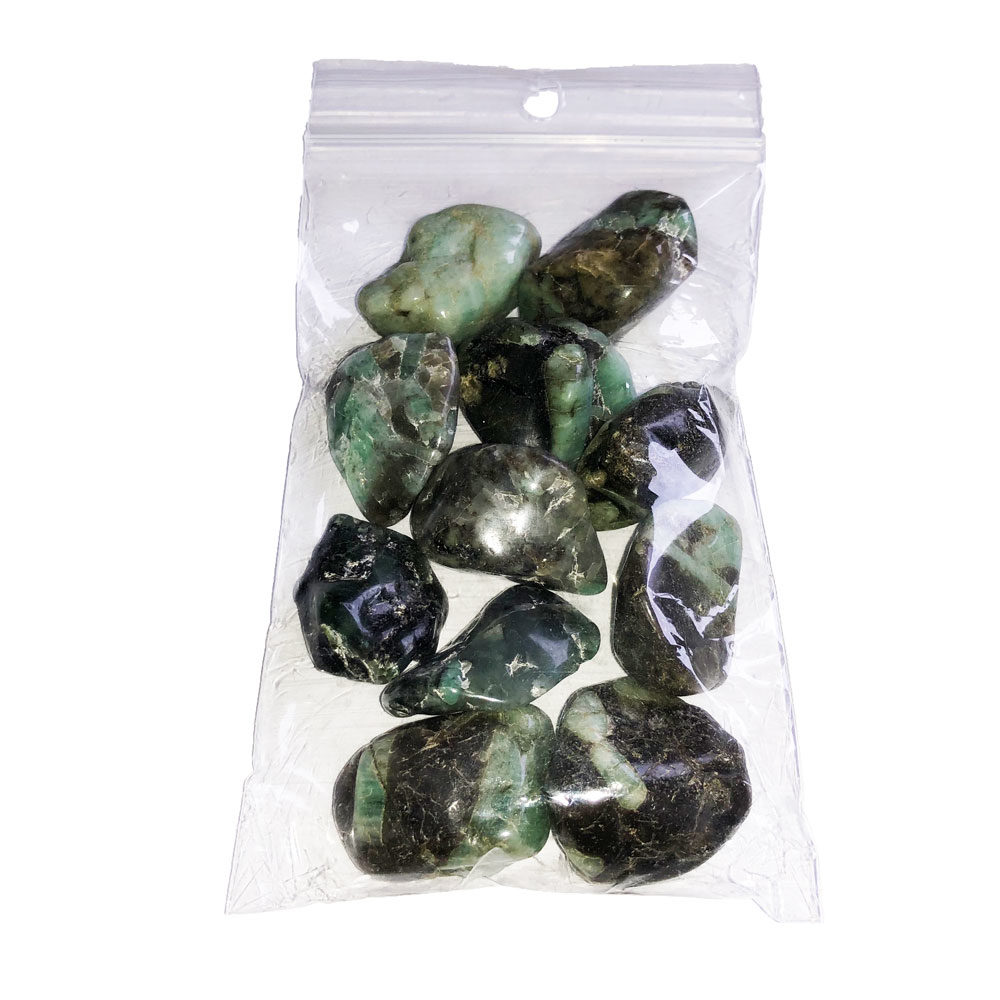 lote piedras rodadas esmeralda 250grs