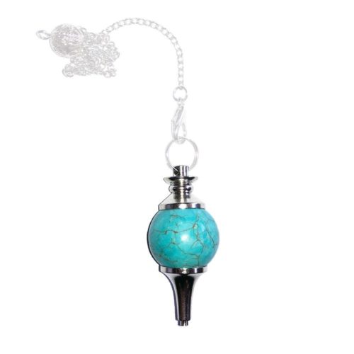 pendule turquoise boule