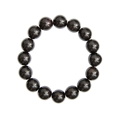 pulsera agata negra piedras bolas 12mm