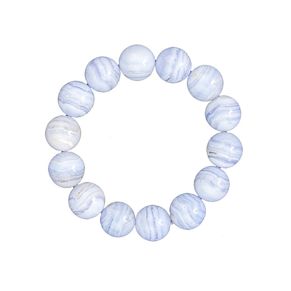 pulsera calcedonia piedras bolas 14mm