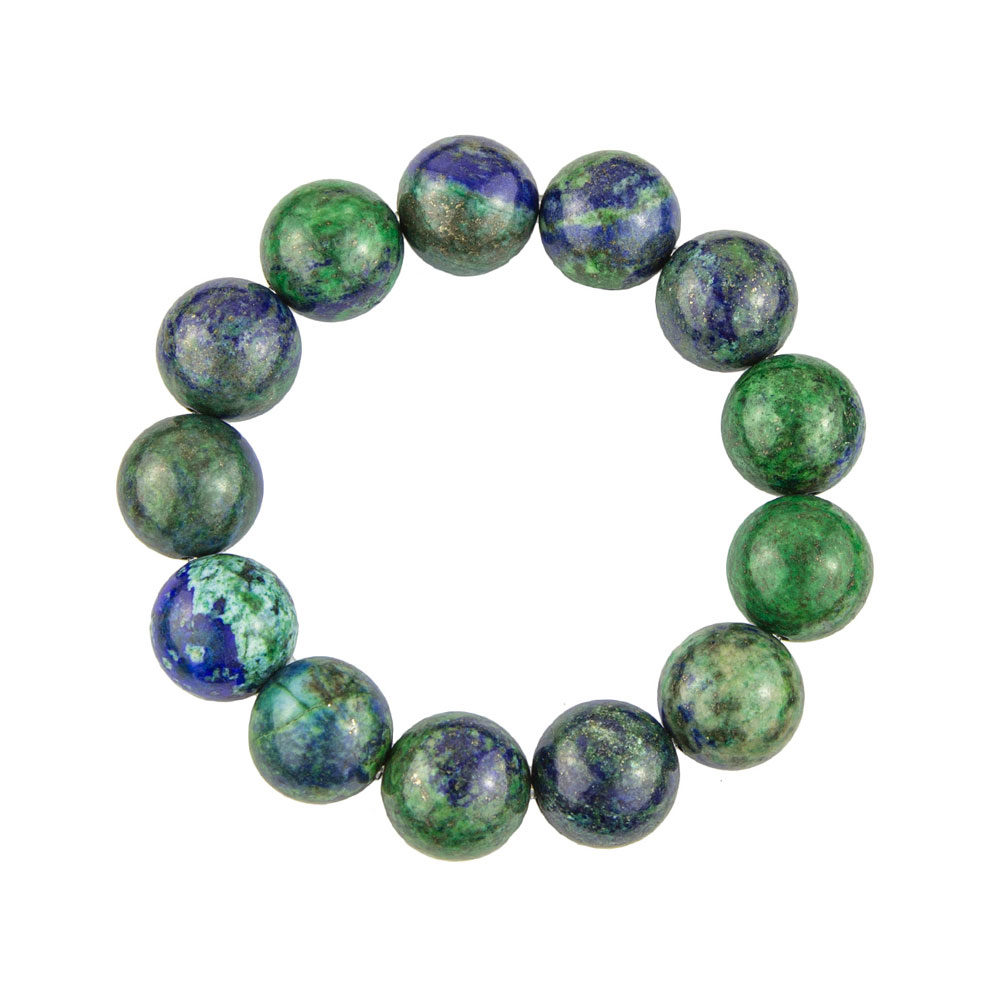 bracelet chrysocolle pierres boules 14mm