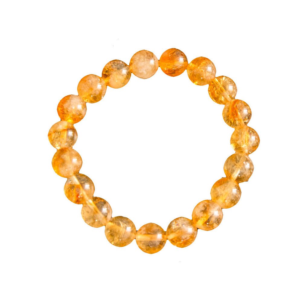 bracelet citrine pierres boules 10mm