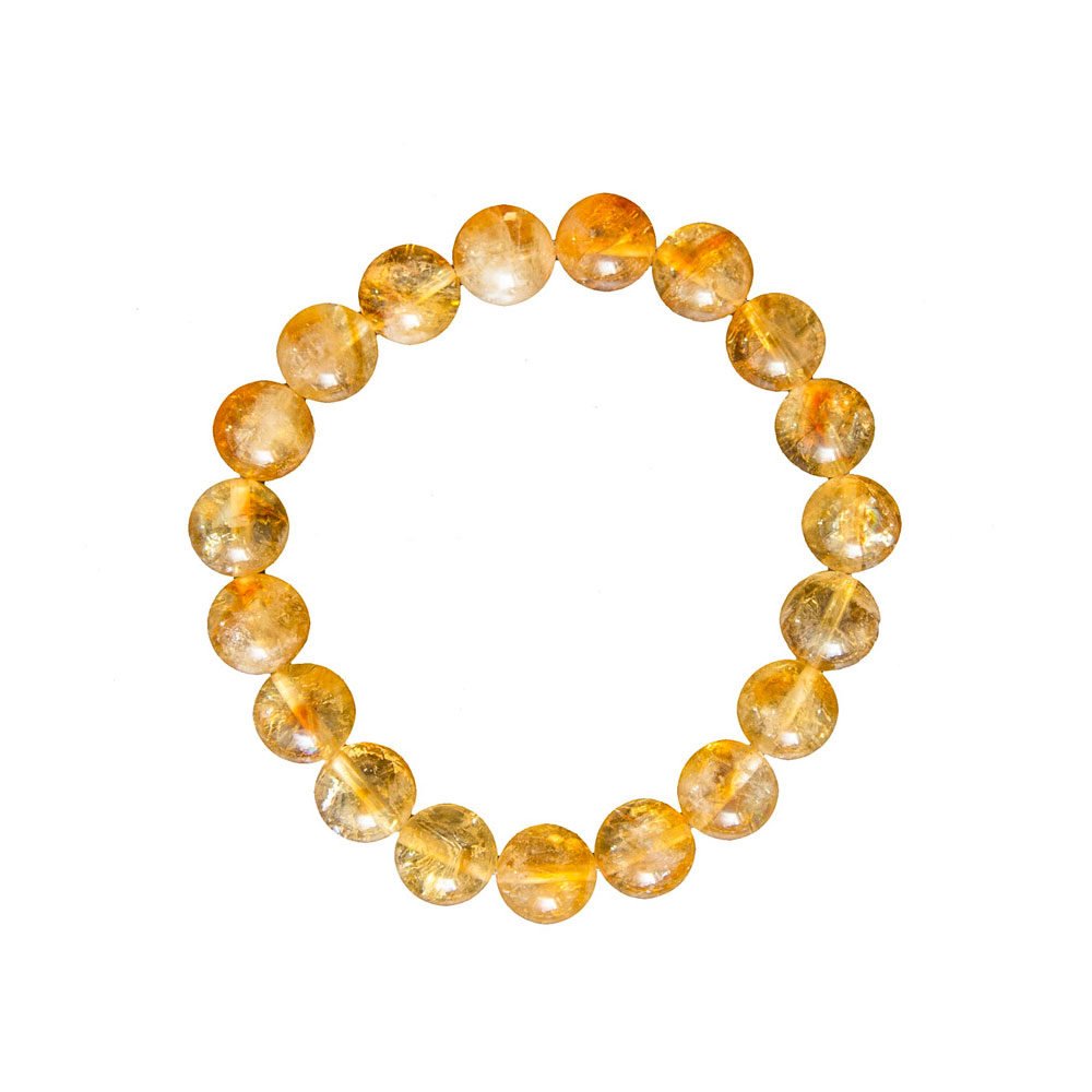pulsera citrino piedras bolas 10mm