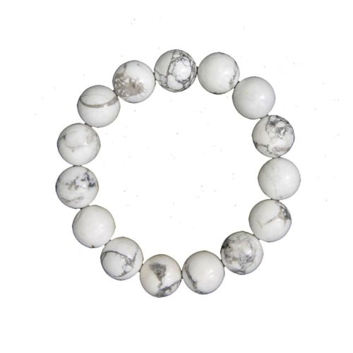 pulsera howlita piedras bolas 12mm