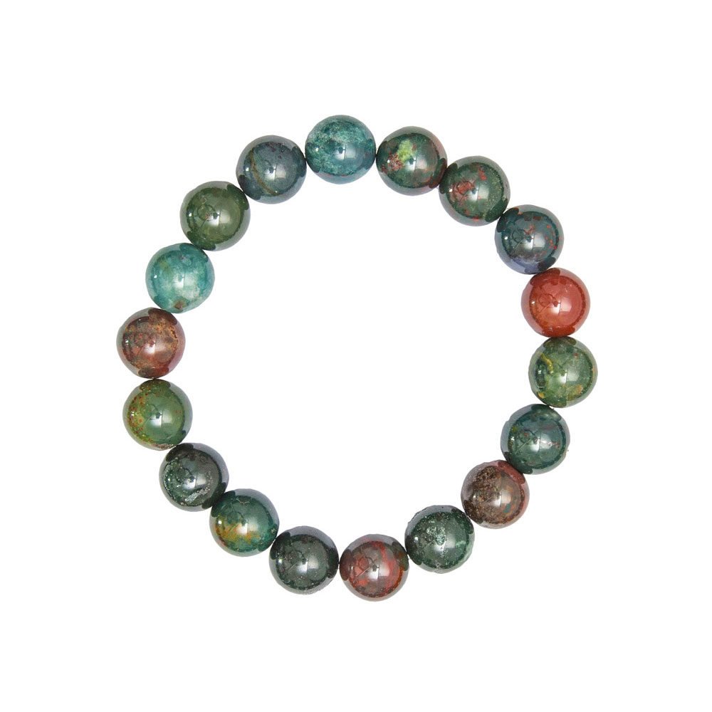 pulsera jaspe heliotropo piedras bolas 10mm