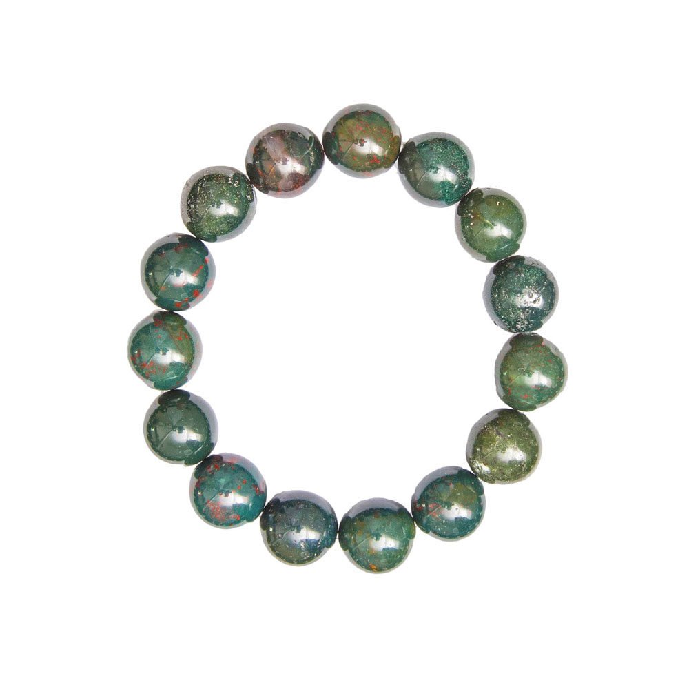 pulsera jaspe heliotropo piedras bolas 12mm