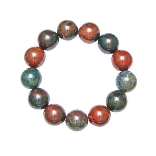 pulsera jaspe heliotropo piedras bolas 14mm
