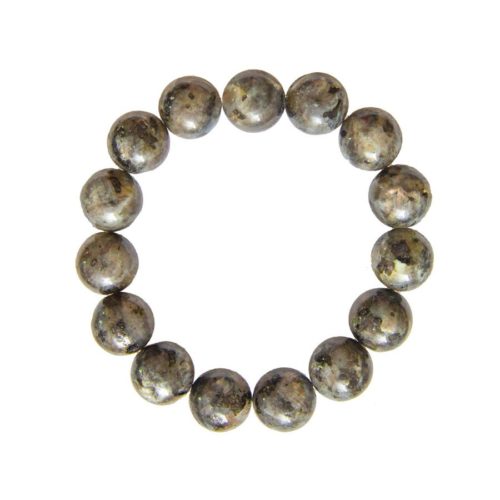 pulsera labradorita con inclusiones piedras bolas 12mm