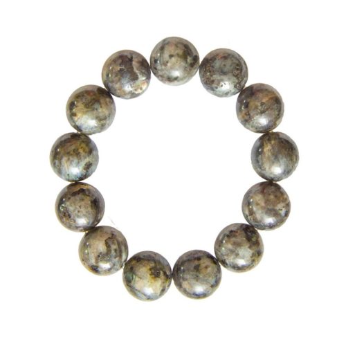 pulsera labradorita con inclusiones piedras bolas 14mm