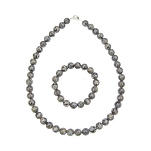 parure labradorite avec inclusions pierres boules 10mm