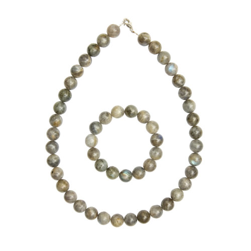 parure labradorite pierres boules 12mm