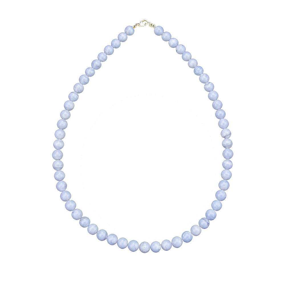 collier calcédoine pierres boules 8mm