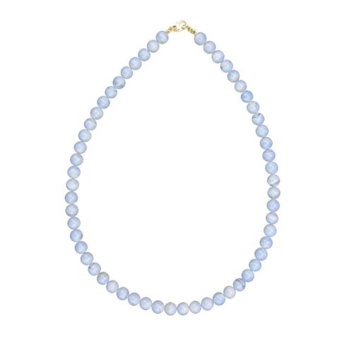 collar calcedonia piedras bolas 8mm
