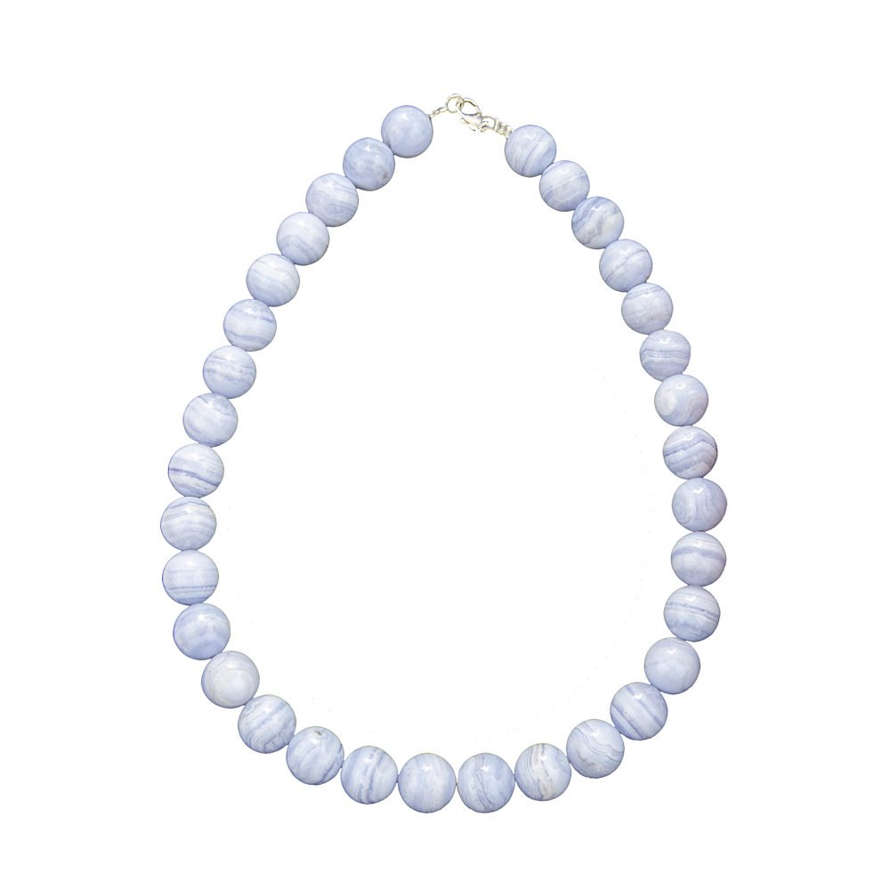 collier calcédoine pierres boules 14mm