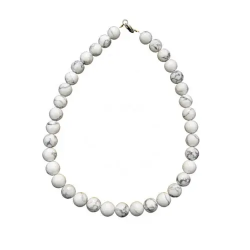 collier howlite pierres boules 12mm
