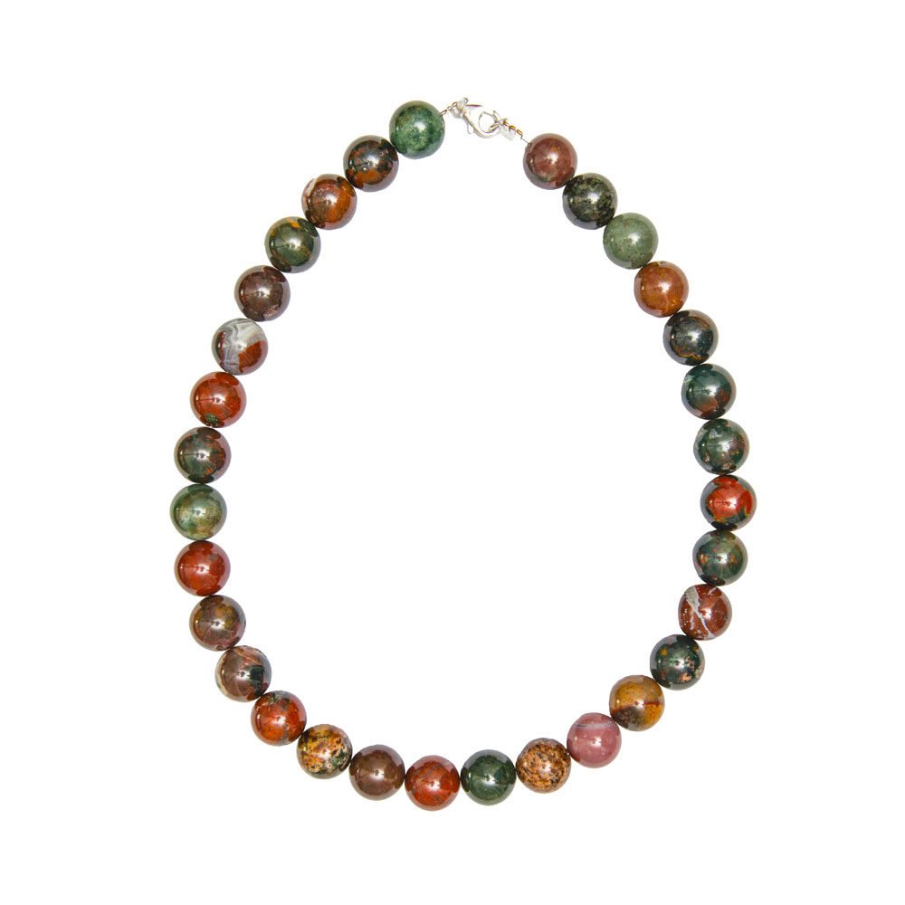 collar jaspe heliotropo piedras bolas 14mm