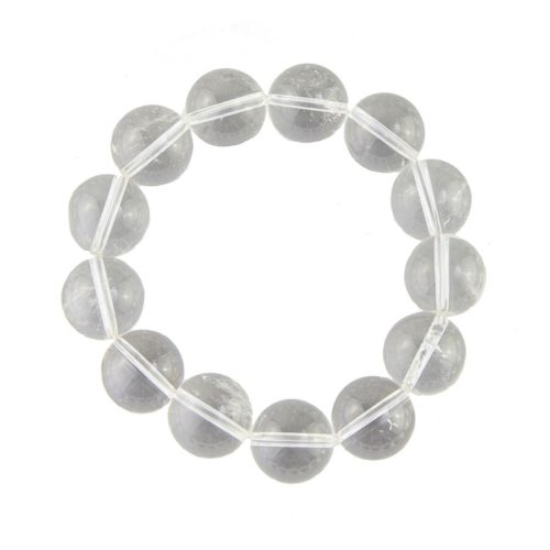 pulsera cristal de roca piedras bolas 14mm