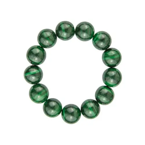 pulsera malaquita piedras bolas 14mm