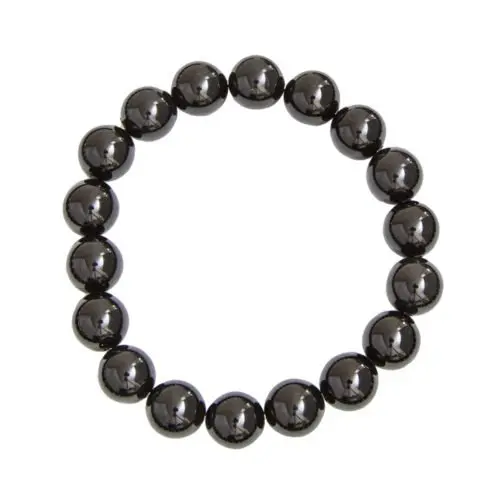 pulsera obsidiana negra piedras bolas 10mm