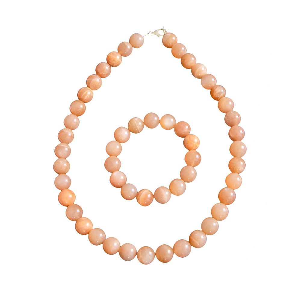 parure pierre de soleil pierres boules 12mm
