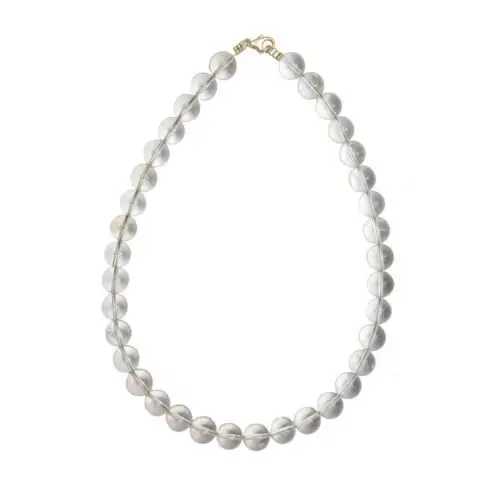 collar cristal de roca piedras bolas 12mm