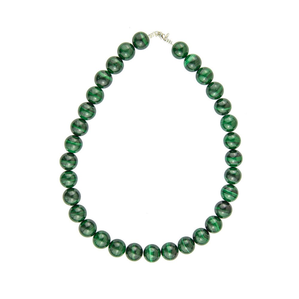 collar malaquita piedras bolas 14mm