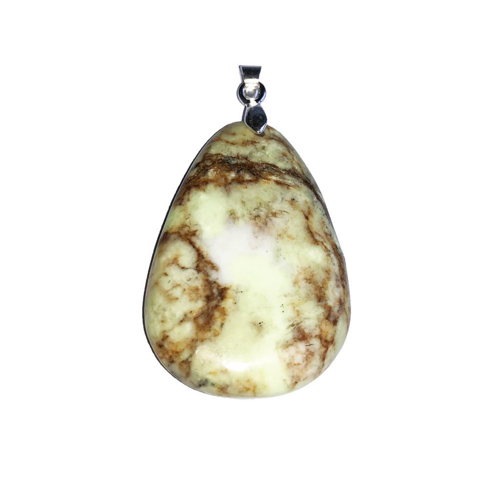 colgante crisoprasa limón piedra plana