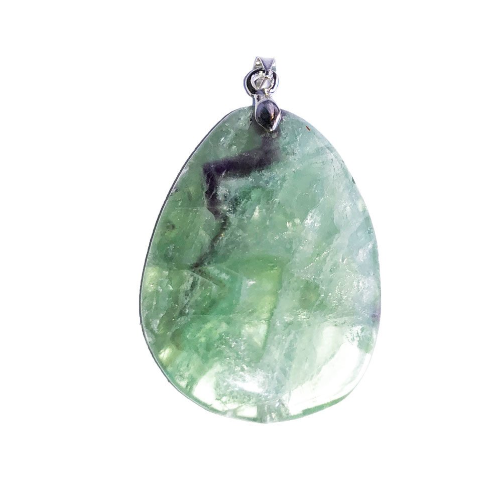 colgante fluorita multicolor piedra plana