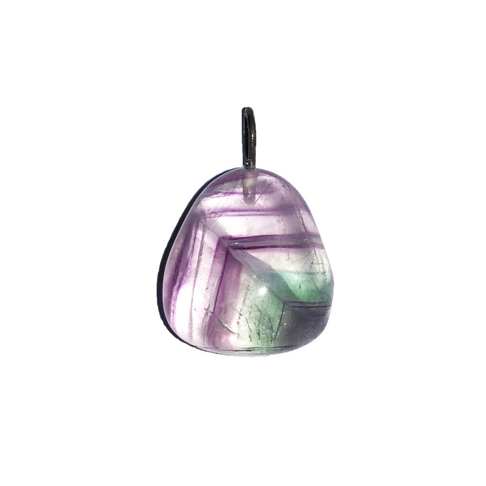 colgante fluorita piedra rodada