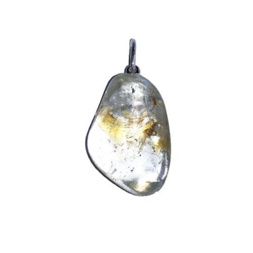 colgante topacio azul piedra rodada