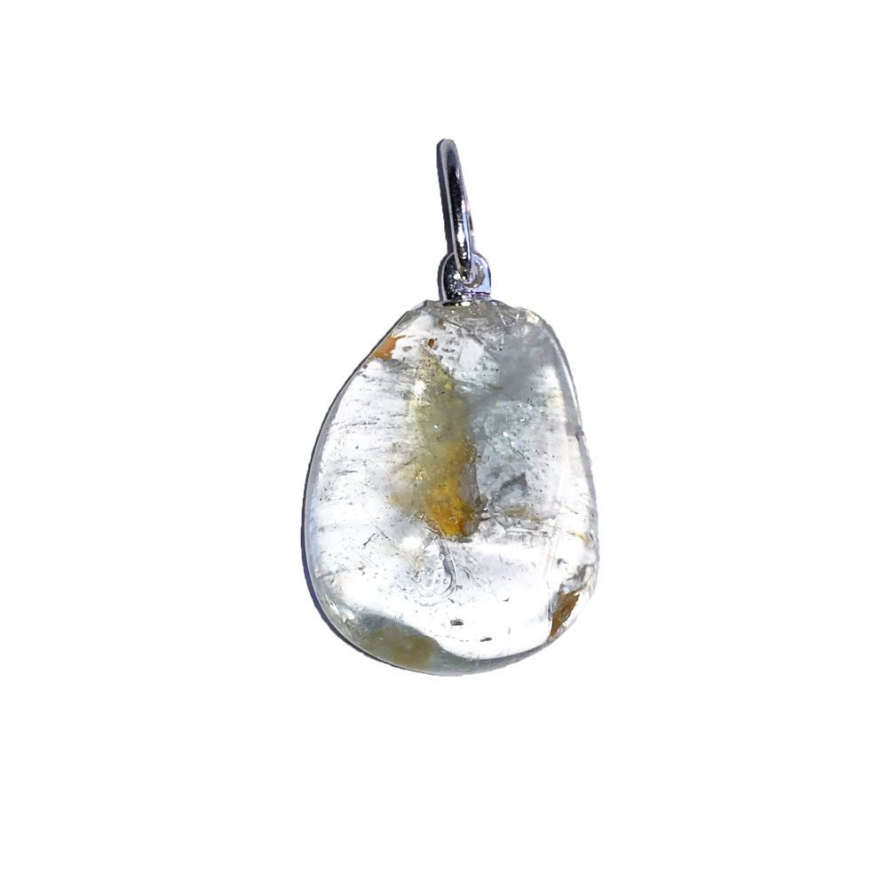 colgante topacio azul piedra rodada