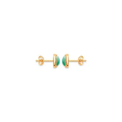 boucle oreille aventurine plaqué or 750