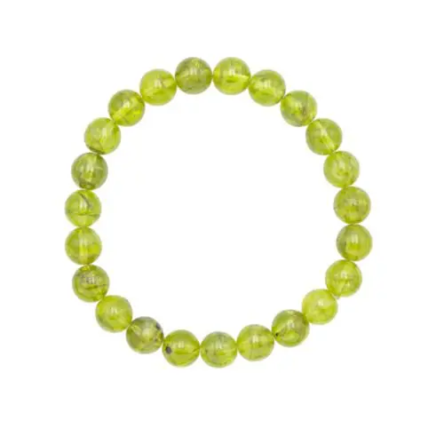 bracelet péridot pierres boules 8mm