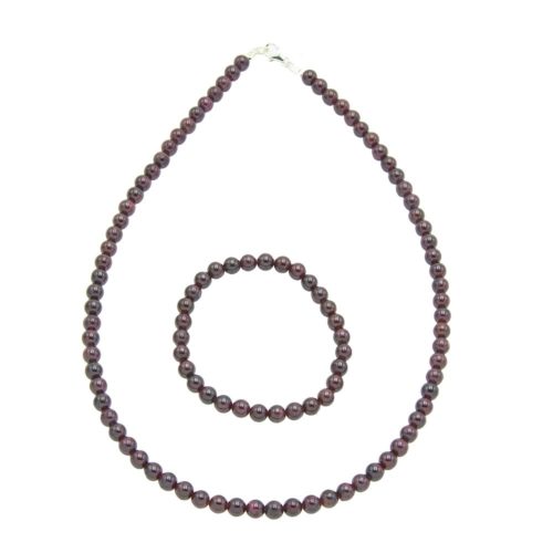 parure grenat pierres boules 6mm
