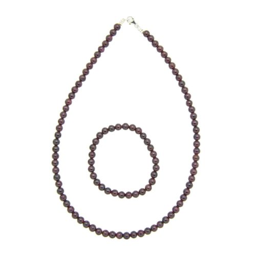 parure grenat pierres boules 6mm