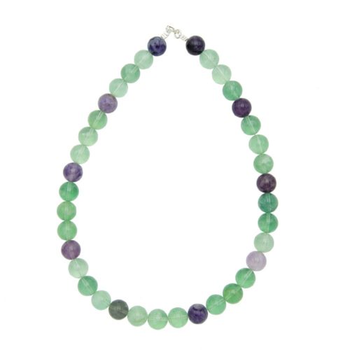collier fluorite multicolore pierres boules 12mm