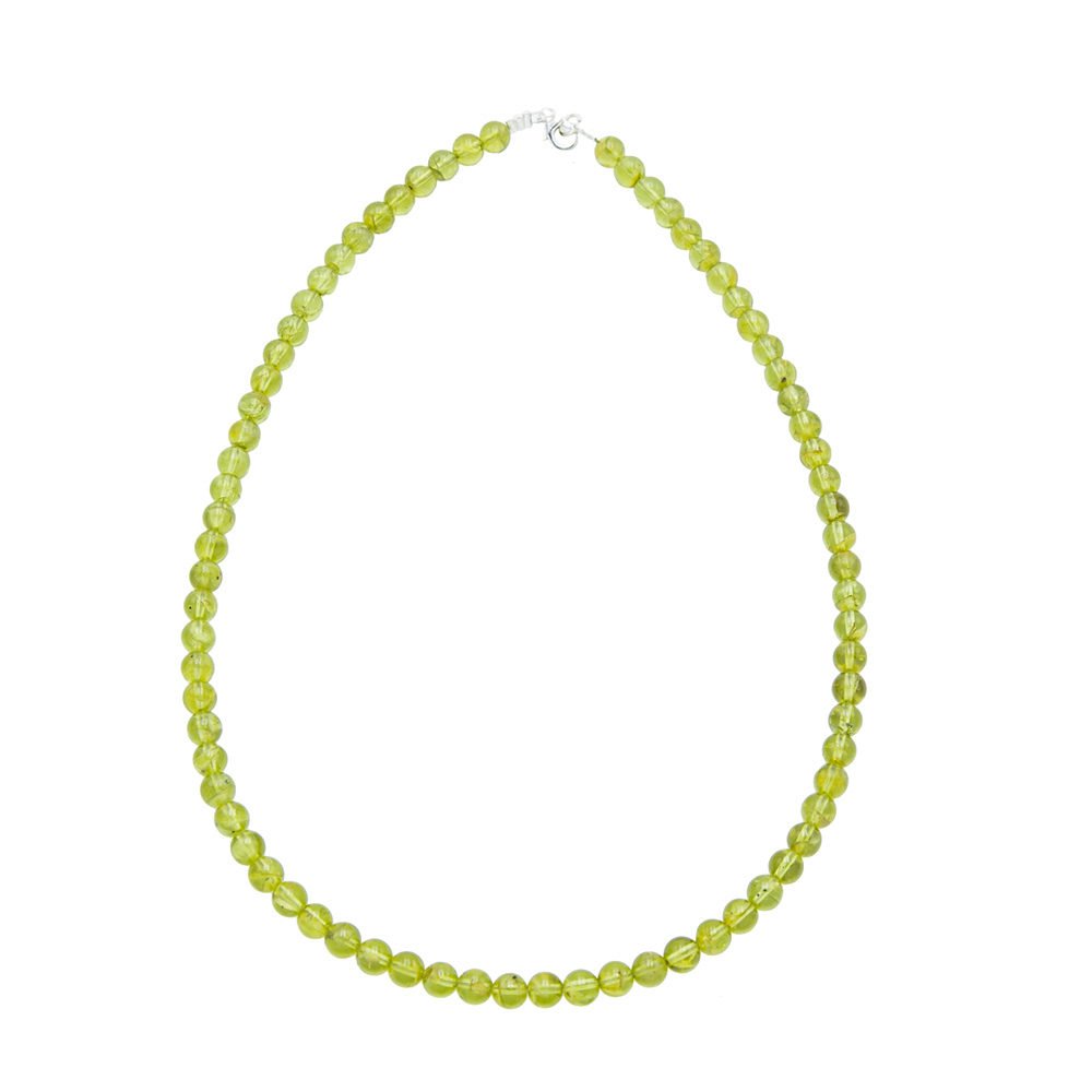 collier péridot pierres boules 6mm