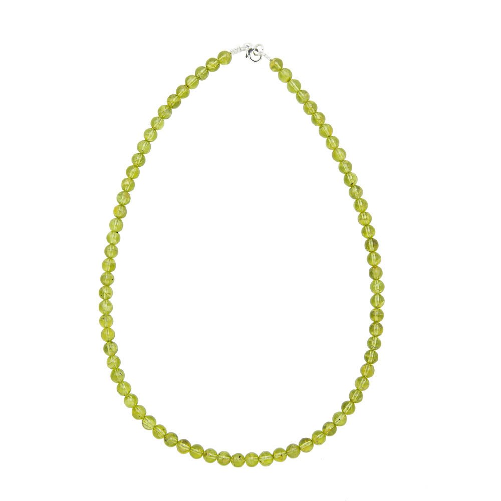 collier péridot pierres boules 6mm