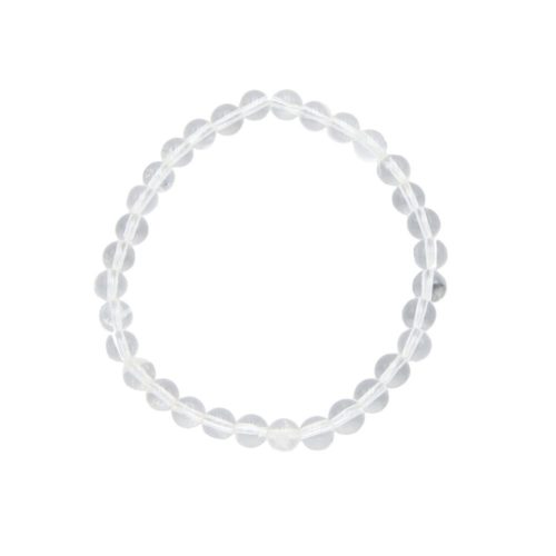 bracelet cristal de roche pierres boules 6mm