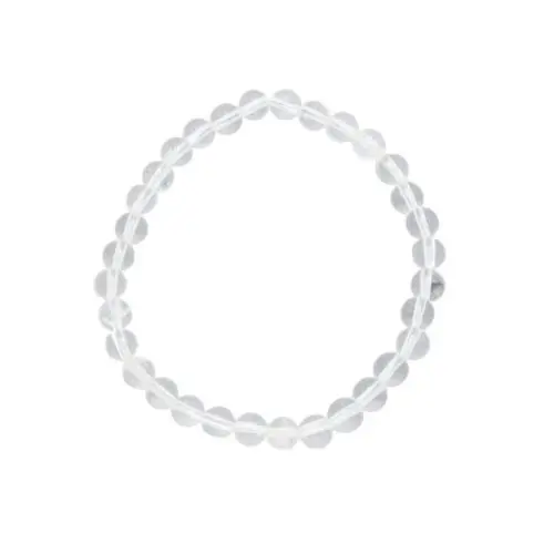 bracelet cristal de roche pierres boules 6mm
