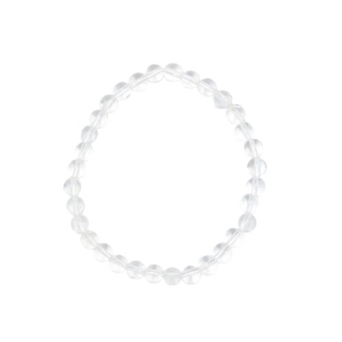 bracelet cristal de roche pierres boules 6mm