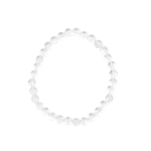 bracelet cristal de roche pierres boules 6mm