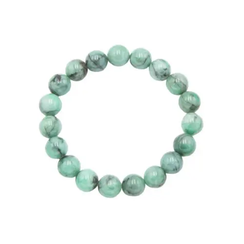 bracelet émeraude pierres boules 10mm
