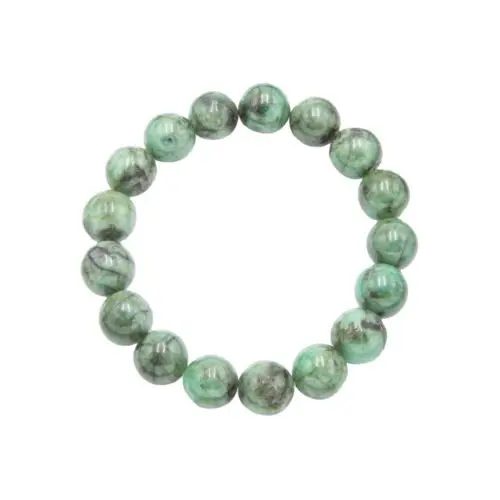 bracelet émeraude pierres boules 12mm