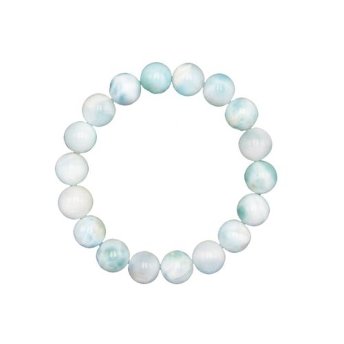 bracelet larimar pierres boules 10mm