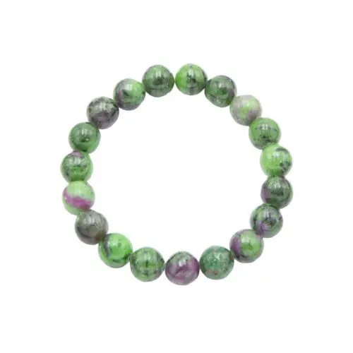 bracelet rubis sur zoisite pierres boules 10mm