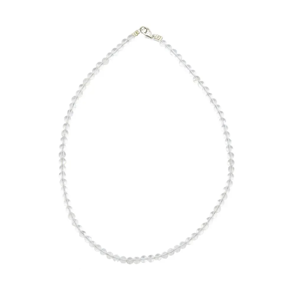 collier cristal de roche pierres boules 6mm