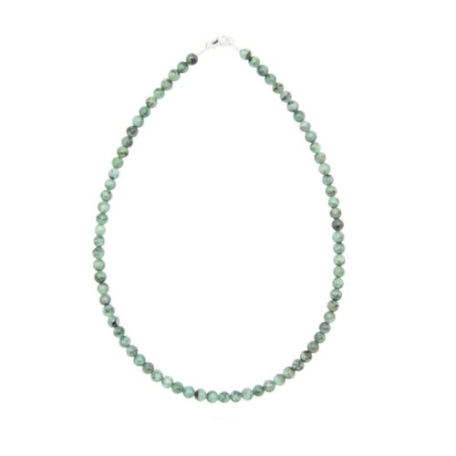 collier émeraude pierres boules 6mm